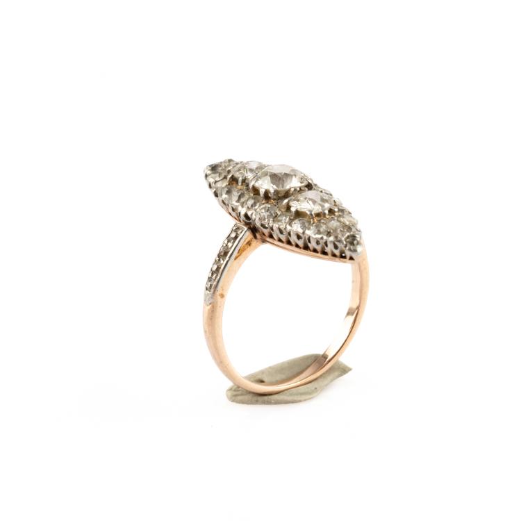 Hauptbild zu Objekt, Navette ring with diamonds, 182D 1088
