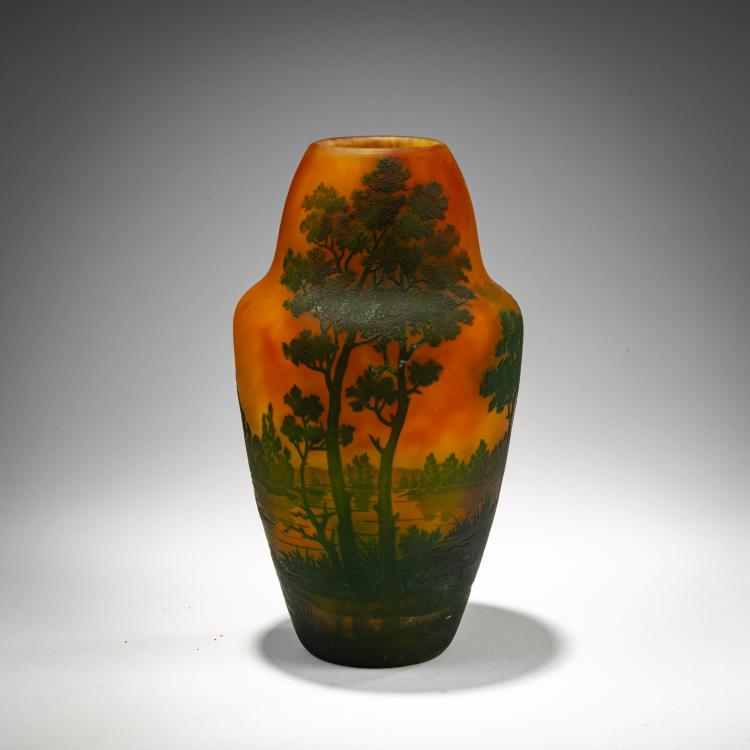 Hauptbild zu Objekt, 'Paysage' vase, c. 1910, Daum Fr&egrave;res, Nancy, 182A 53