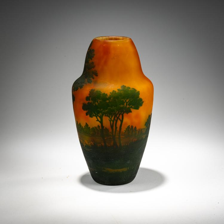 Bild 1 zu Objekt, 'Paysage' vase, c. 1910, Daum Fr&egrave;res, Nancy, 182A 53