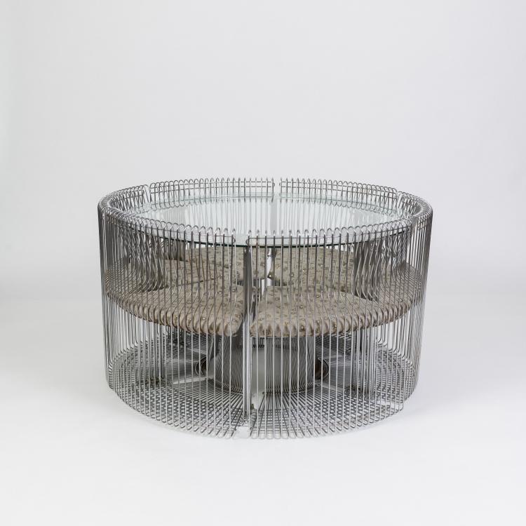 Bild 1 zu Objekt, Six chairs and table 'Pantonova', 1971 (design), Verner Panton, Fritz Hansen, Aller&oslash;d, 182C 820