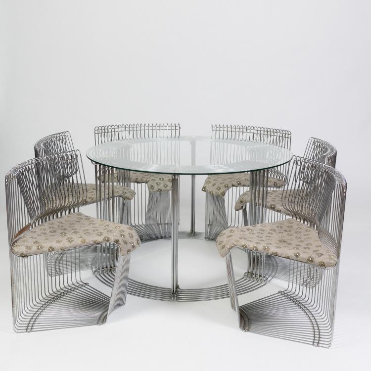 Bild 3 zu Objekt, Six chairs and table 'Pantonova', 1971 (design), Verner Panton, Fritz Hansen, Aller&oslash;d, 182C 820