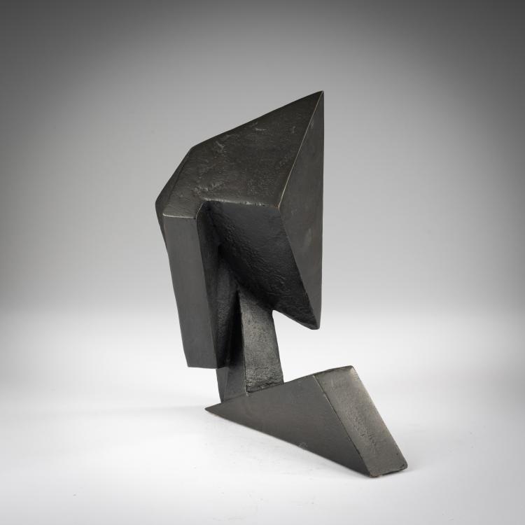 Hauptbild zu Objekt, Skulptur Ohne Titel (Abstrakter, kubistischer Kopf), circa 1960, Christa von Schnitzler,Gisela Nietmann, Kunstguss Eschenburg, Eschenburg, 183C 813