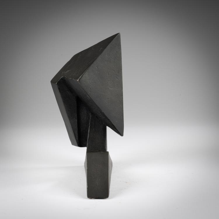 Bild 1 zu Objekt, Skulptur Ohne Titel (Abstrakter, kubistischer Kopf), circa 1960, Christa von Schnitzler,Gisela Nietmann, Kunstguss Eschenburg, Eschenburg, 183C 813