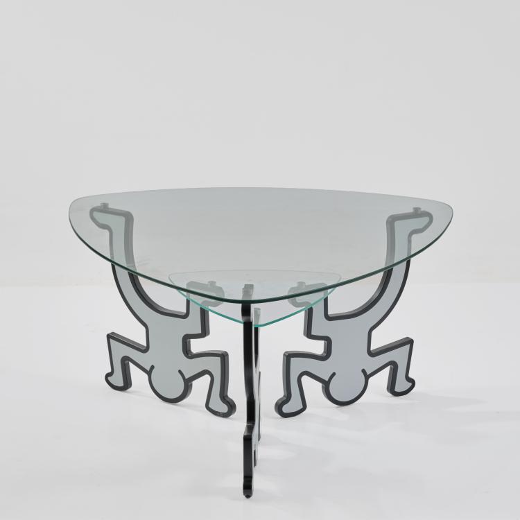 Hauptbild zu Objekt, Sofatisch, 1990er Jahre (Entwurf), Keith Haring (im Stile von), Bretz, Gensingen  (zugeschrieben), 183A 616