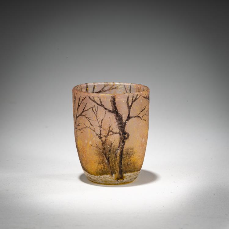 Hauptbild zu Objekt, Miniature vase 'Cr&eacute;puscule neige' - 'Hiver', c. 1902, Daum Fr&egrave;res, Nancy, 182A 20