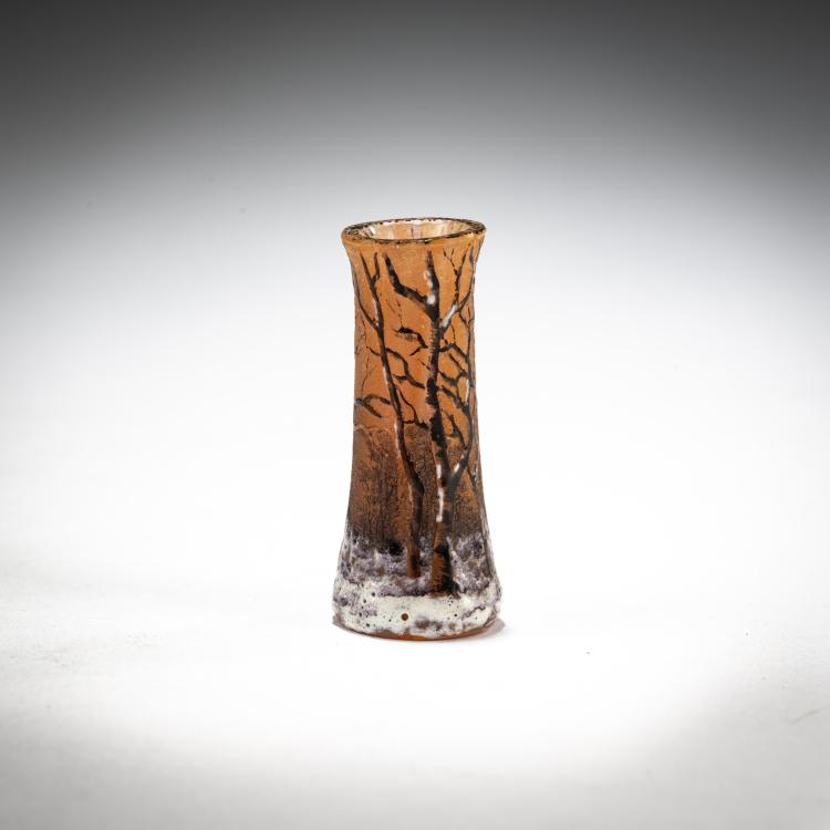 Hauptbild zu Objekt, Miniature vase 'Cr&eacute;puscule neige' - 'Hiver', c. 1902, Daum Fr&egrave;res, Nancy, 182A 21