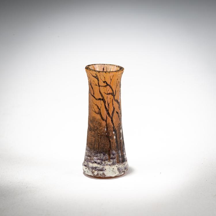 Bild 1 zu Objekt, Miniature vase 'Cr&eacute;puscule neige' - 'Hiver', c. 1902, Daum Fr&egrave;res, Nancy, 182A 21