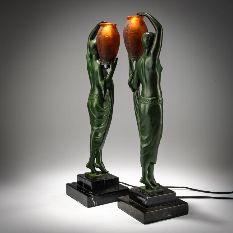 Bild 3 zu Objekt, Zwei fig&uuml;rliche Tischleuchten 'Odaliske', um 1930, Pierre Le Faguays, Le Verrier, Max, Paris, 182A 307