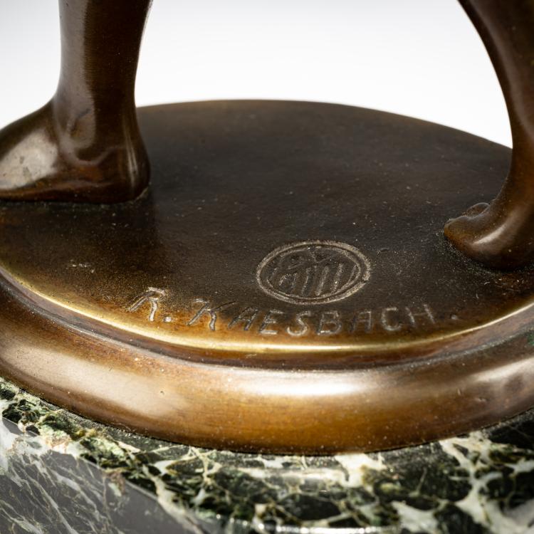 Bild 3 zu Objekt, Bronzefigur 'Schlangenbeschw&ouml;rerin', um 1925, Rudolf Kaesbach, Rosenthal & Maeder, Berlin, 182A 274