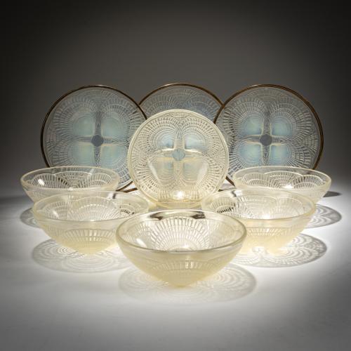 Sechs Schalen und sechs Teller 'Coquilles' No. 5, 1924