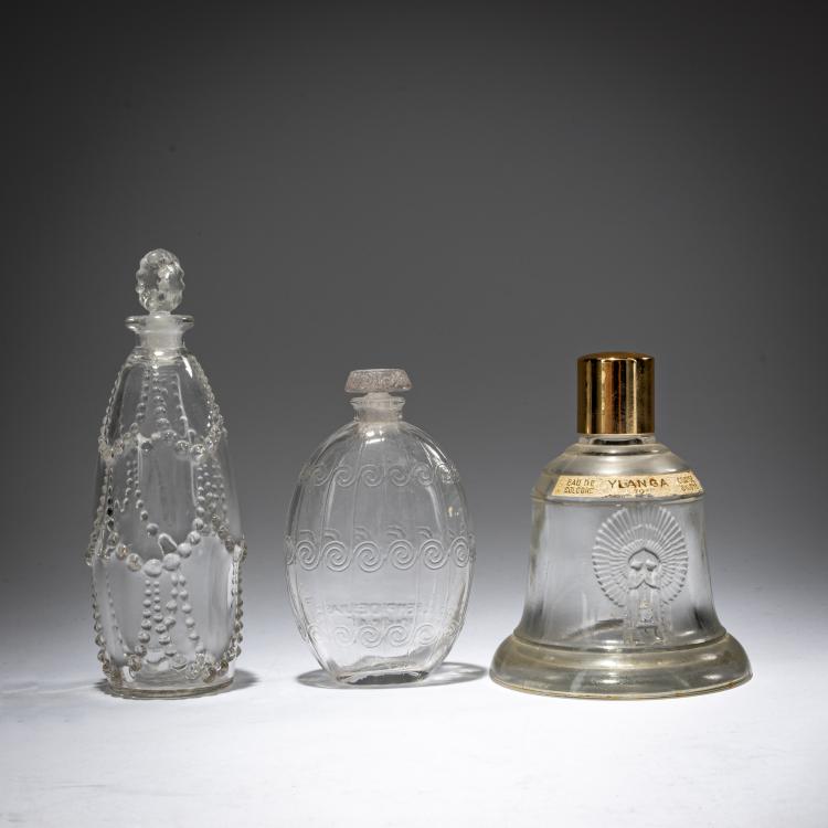 Bild 1 zu Objekt, Drei Flacons 'Temps de Lilas', 1920 f&uuml;r Houbigant, 'Palerme' 1926 und 'Parfum des Anges' 1928, Ren&eacute; Lalique, Lalique, Wingen-sur-Moder, 182A 156