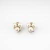 Pair of stud earrings with pearls and diamonds