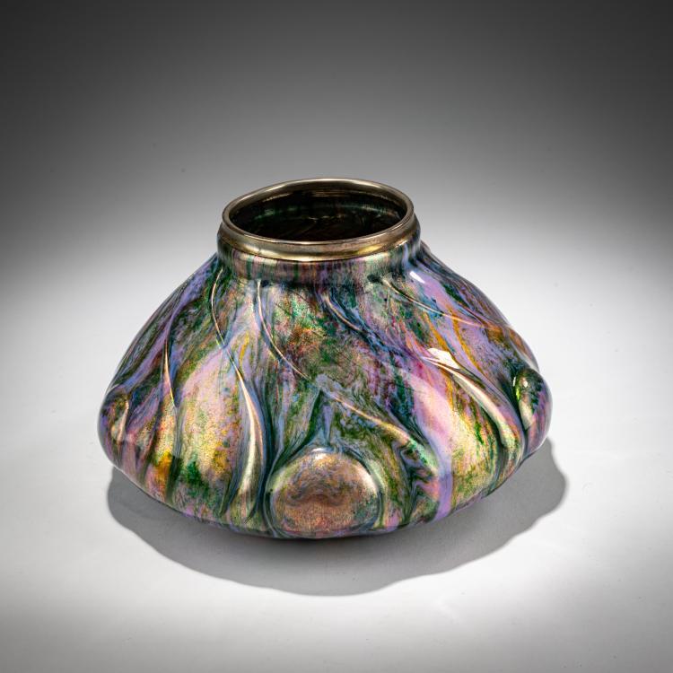 Bild 1 zu Objekt, Emailvase mit Silbermontierung, 1901-03, Jakab Rapoport, La Maison Moderne, Paris, 182A 448