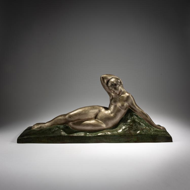 Hauptbild zu Objekt, Bronzefigur 'Liegende', 1930er Jahre, Amedeo Gennarelli, 182A 260
