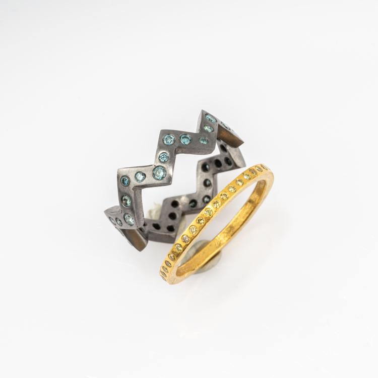 Bild 3 zu Objekt, Two rings 'Round and Zigzag Duo', 2003, Peter Hassenpflug, 182D 1033