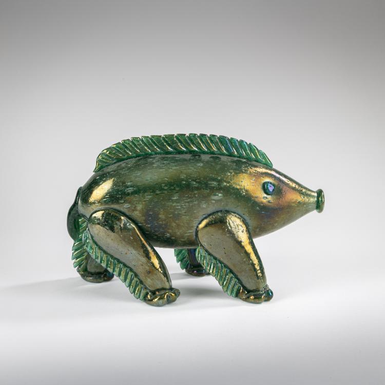 Hauptbild zu Objekt, 'Cinghiale pulegoso', 1928/29, Napoleone Martinuzzi, Barbini, Alfredo, Murano, 183B 677