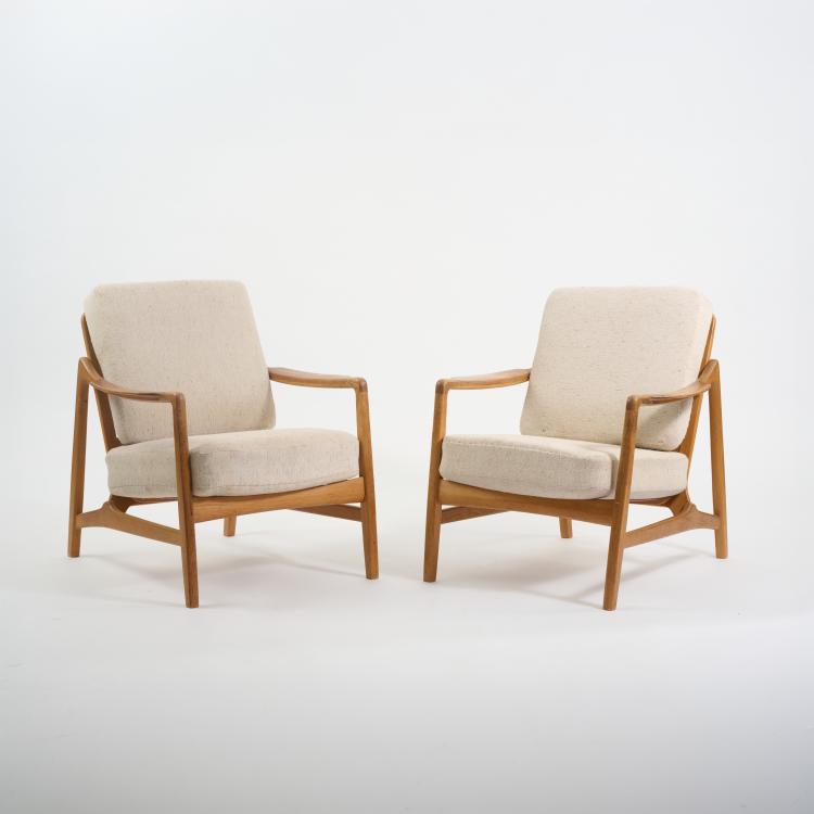 Hauptbild zu Objekt, Zwei Armlehnsessel 'FD 116', 1950er Jahre (Entwurf), Edvard Kindt- Larsen,Tove Kindt-Larsen, France & Daverkosen, Kopenhagen / Copenhagen, 182C 807