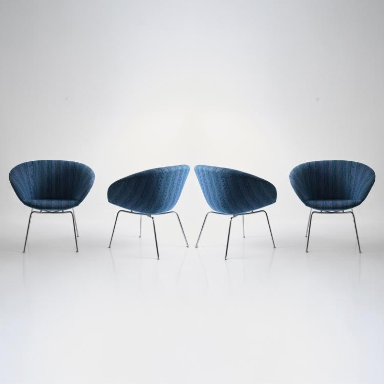 Bild 1 zu Objekt, Vier 'Pot chairs - 3318', 1959, Arne Jacobsen, Hansen, Fritz Aller&ouml;d, 