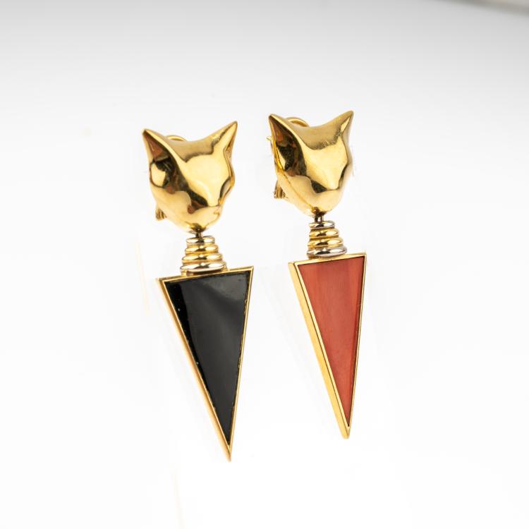 Bild 1 zu Objekt, Pair of earrings with cat heads, S&eacute;vign&eacute;, M&uuml;nchen / Munich, 182D 1131