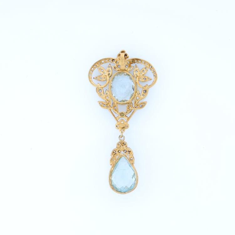 Bild 3 zu Objekt, Historical pendant with aquamarines, 182D 1083