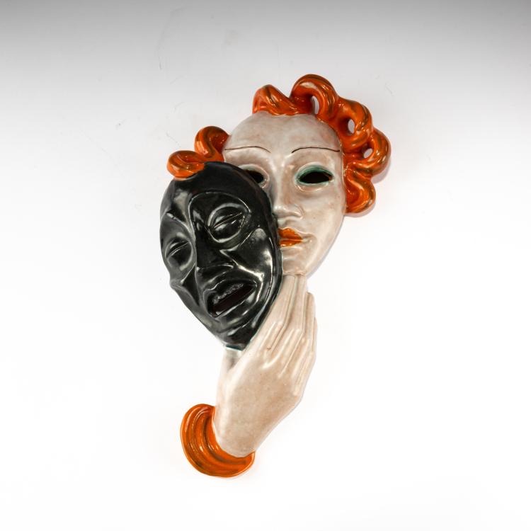 Hauptbild zu Objekt, Wandmaske, um 1930, Ernst Weber, Goldscheider, Wien, 182A 360
