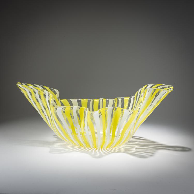 Hauptbild zu Objekt, Vase 'Fazzoletto a canne', um 1950, Fulvio Bianconi, Venini, Murano, 183B 724