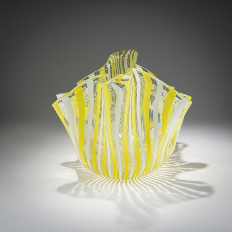 Bild 1 zu Objekt, Vase 'Fazzoletto a canne', um 1950, Fulvio Bianconi, Venini, Murano, 183B 724