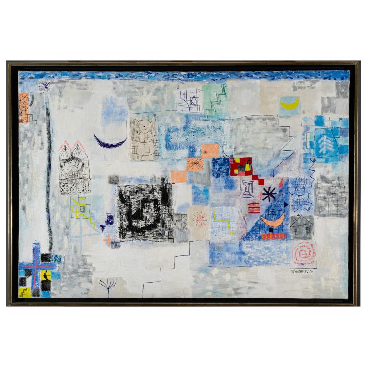 Bild 1 zu Objekt, Abstrakte Komposition mit Schneemann, 1994, Iliya Zhelev, 183C 887