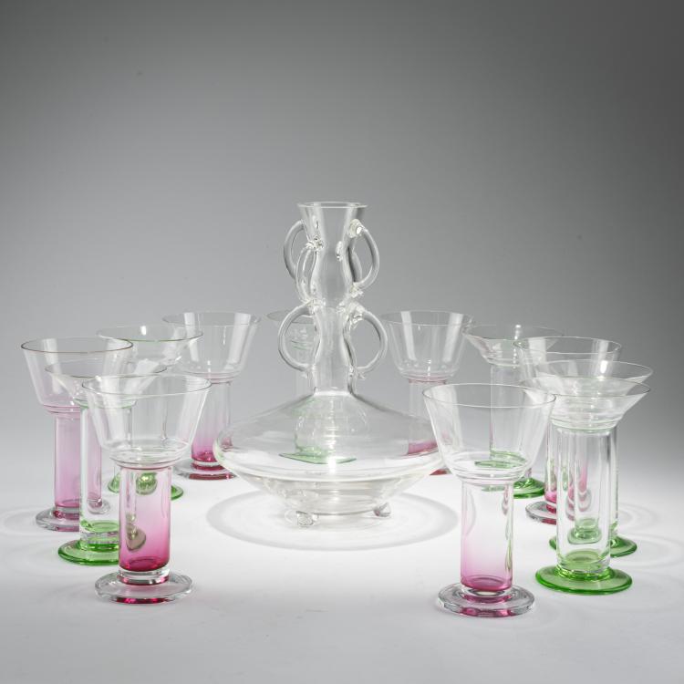 Hauptbild zu Objekt, Zw&ouml;lf Gl&auml;ser 'Artemis' und eine Karaffe, 1984 (Entwurf), Bořek &Scaron;&iacute;pek, Anthologie Quartett. Bad Essen, 183A 17