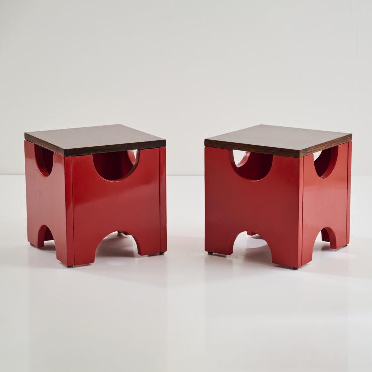 Hauptbild zu Objekt, Zwei Beistelltische 'Dado' - 'T29', 1963 (Entwurf), Ettore Sottsass, Poltronova, Pistoia, 183A 365