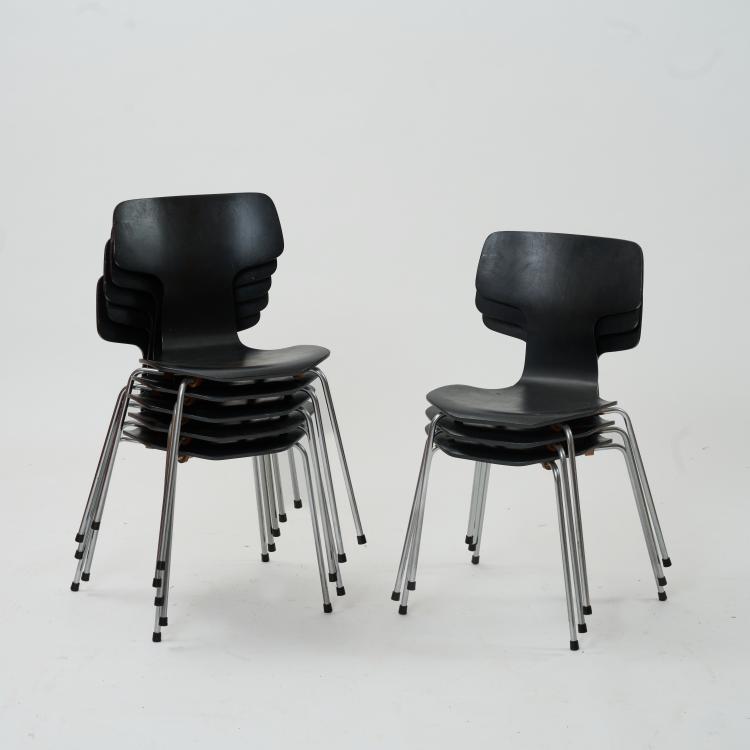 Bild 1 zu Objekt, Acht St&uuml;hle '3103', 1955 (Entwurf), Arne Jacobsen, Fritz Hansen, Aller&oslash;d, 183A 270