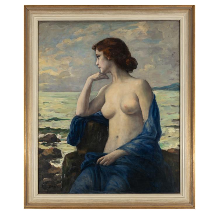 Bild 1 zu Objekt, Halbakt am Meer, Anfang 20. Jh., Otto Lingner, 183C 856