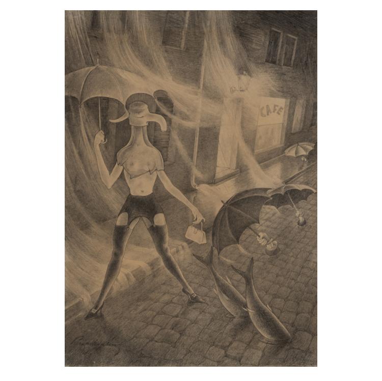 Hauptbild zu Objekt, 'Caf&eacute;', circa 1950, Walter Schnackenberg, 183C 859