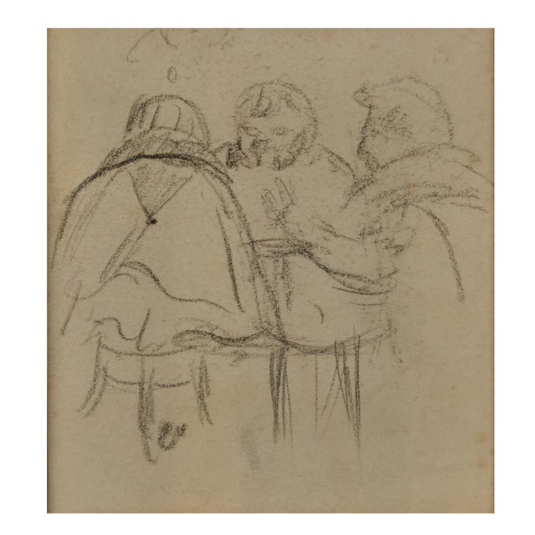 Hauptbild zu Objekt, 2 Zeichnungen 'Skatspieler in der Budike' und 'Ick wees nich mehr weiter', um 1915, Heinrich Zille, 183C 858