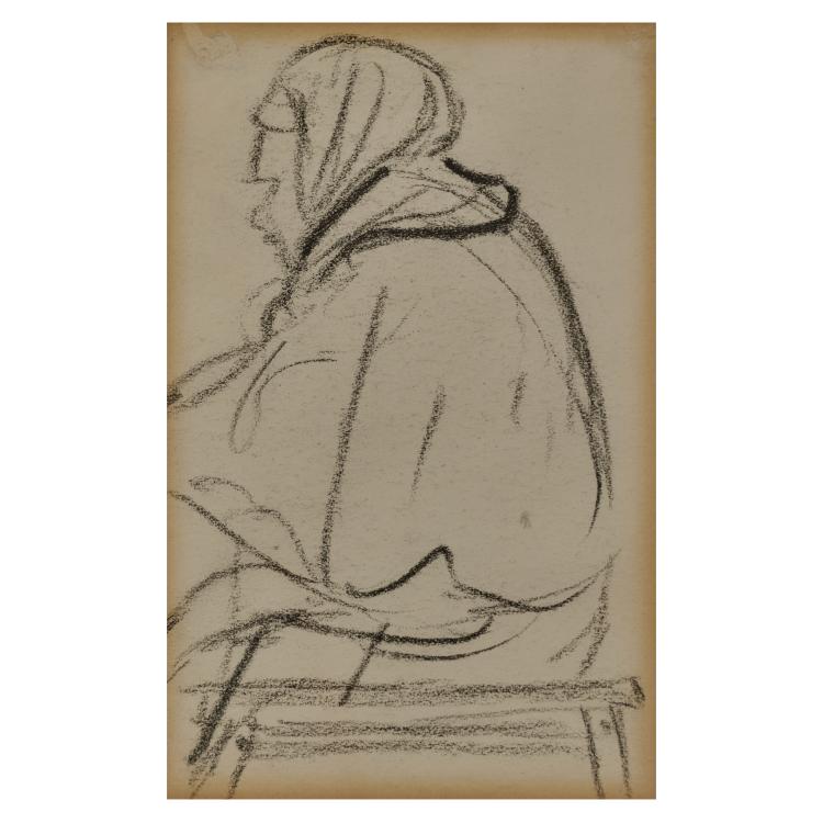 Bild 1 zu Objekt, 2 Zeichnungen 'Skatspieler in der Budike' und 'Ick wees nich mehr weiter', um 1915, Heinrich Zille, 183C 858