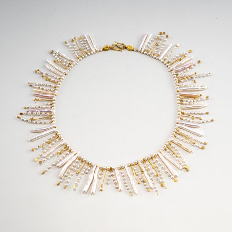 Hauptbild zu Objekt, Necklace with freshwater pearls, c. 2015, Inge Mayer, 