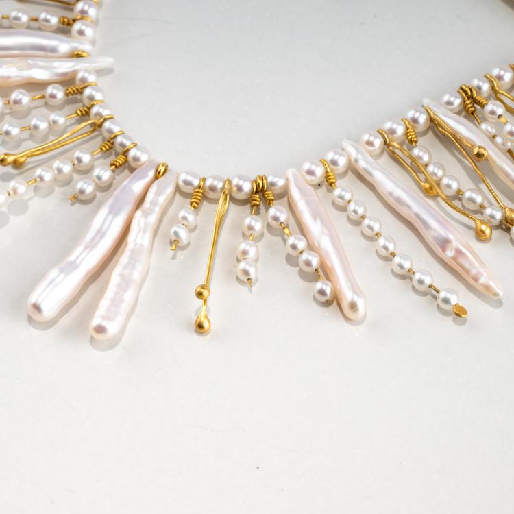 Bild 1 zu Objekt, Necklace with freshwater pearls, c. 2015, Inge Mayer, 