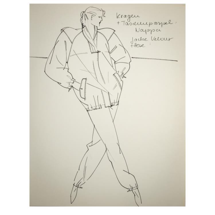 Bild 1 zu Objekt, Konvolut von 105 originalen Modezeichnungen, 1978/79, Wolfgang Joop, 