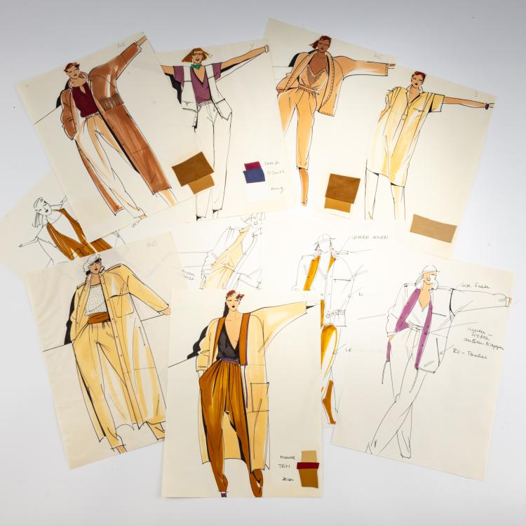 Bild 2 zu Objekt, Konvolut von 105 originalen Modezeichnungen, 1978/79, Wolfgang Joop, 