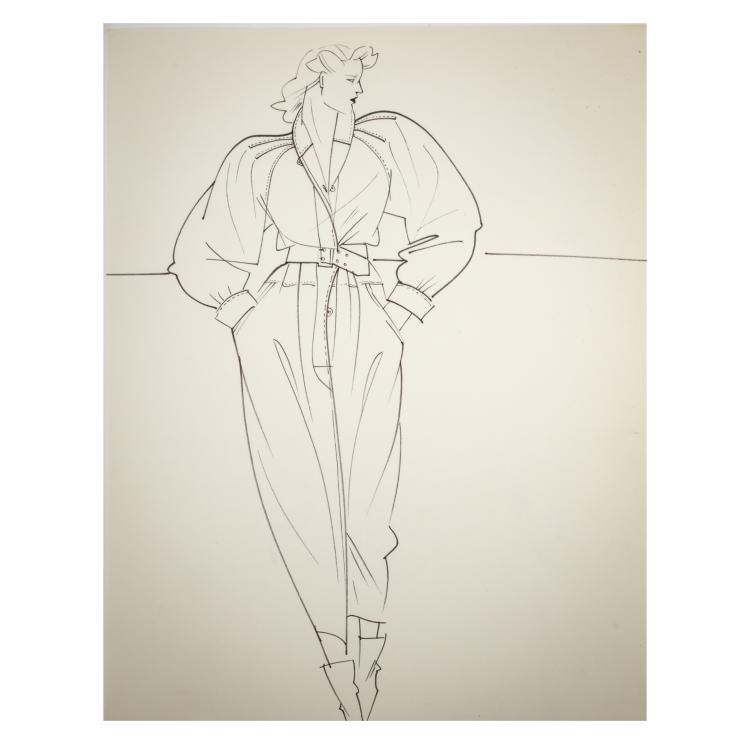 Bild 19 zu Objekt, Konvolut von 105 originalen Modezeichnungen, 1978/79, Wolfgang Joop, 