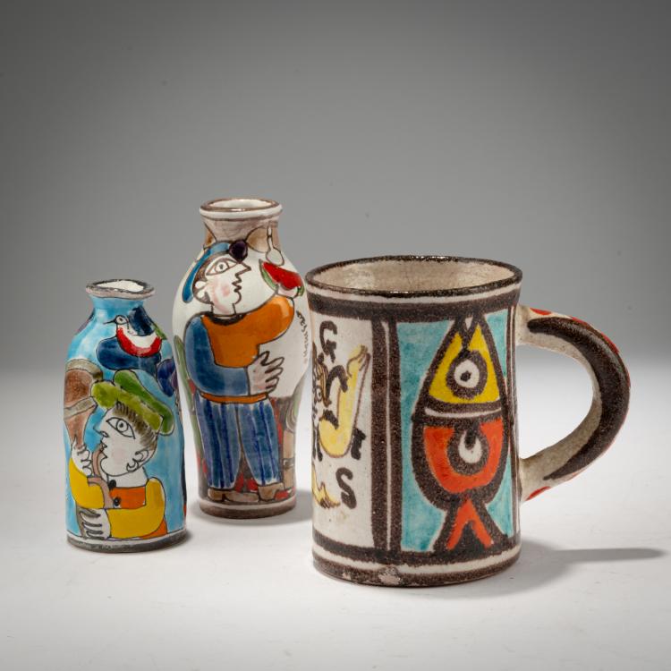 Hauptbild zu Objekt, Zwei Vasen und eine Tasse, 1980er Jahre, Giovanni De Simone, Desimone, Palermo, 183A 74