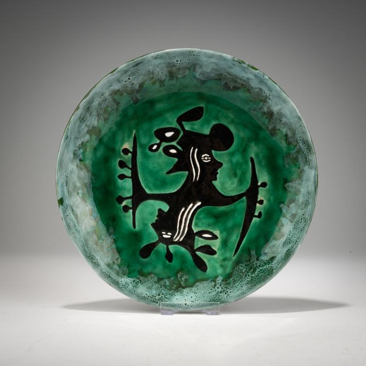 Hauptbild zu Objekt, Teller, 1950er Jahre, Jean Lur&ccedil;at, Sant-Vicens, Perpigan, 183A 63