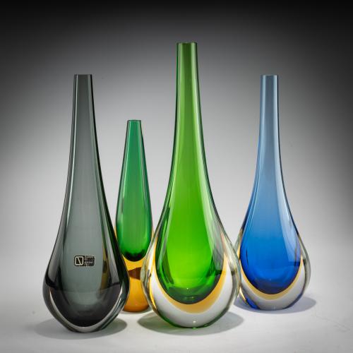 Four 'Sommerso' vases, 1960s