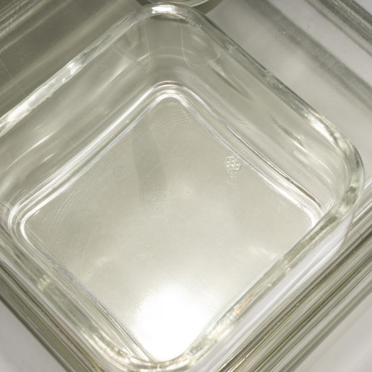 Bild 5 zu Objekt, Kubus-Geschirr mit Tablett, 1938 (Entwurf), Wilhelm Wagenfeld, Vereinigte Lausitzer Glaswerke, Wei&szlig;wasser, 183A 41