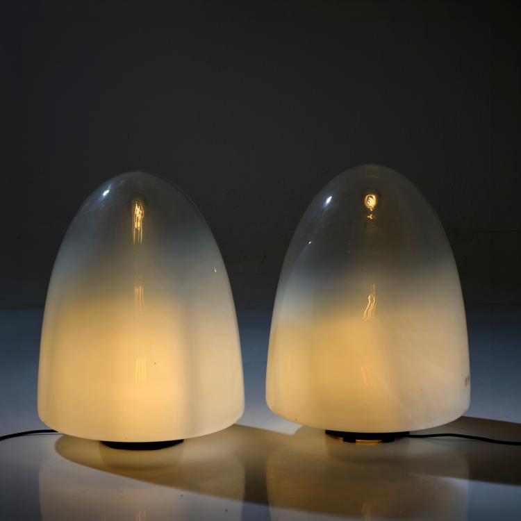 Hauptbild zu Objekt, Zwei Tischleuchten 'Ebe', um 1970 (Entwurf), Giusto Toso, Leucos Mailand / Milan, 183A 457