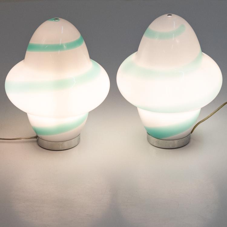 Bild 4 zu Objekt, Zwei Tischleuchten 'Aero - Spira', 1994 (Entwurf), Associati Sottsass, Venini, Murano, 183A 615
