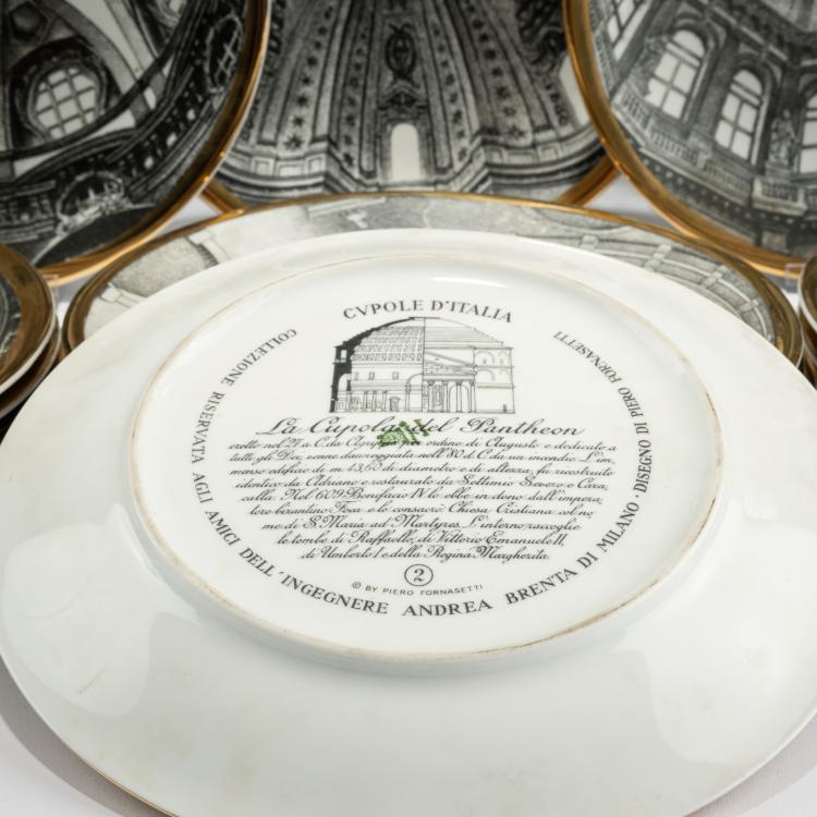 Bild 2 zu Objekt, Vierzehn Teller aus der Serie 'Cupole d'Italia', 1950er Jahre (Entwurf), Piero Fornasetti, Fornasetti, Mailand / Milan, 183A 115