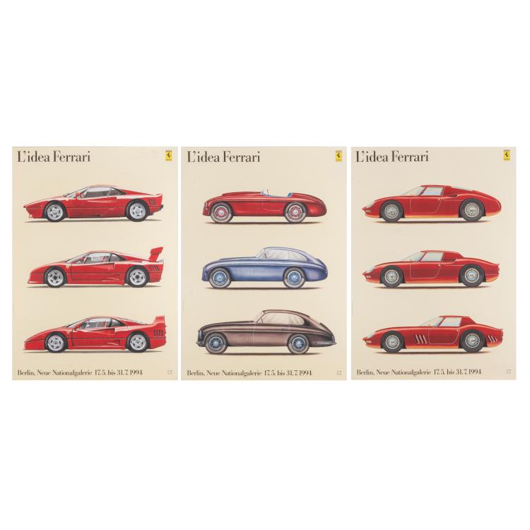 Hauptbild zu Objekt, 3 exhibition posters 'L'idea Ferrari', 1994, 183C 953