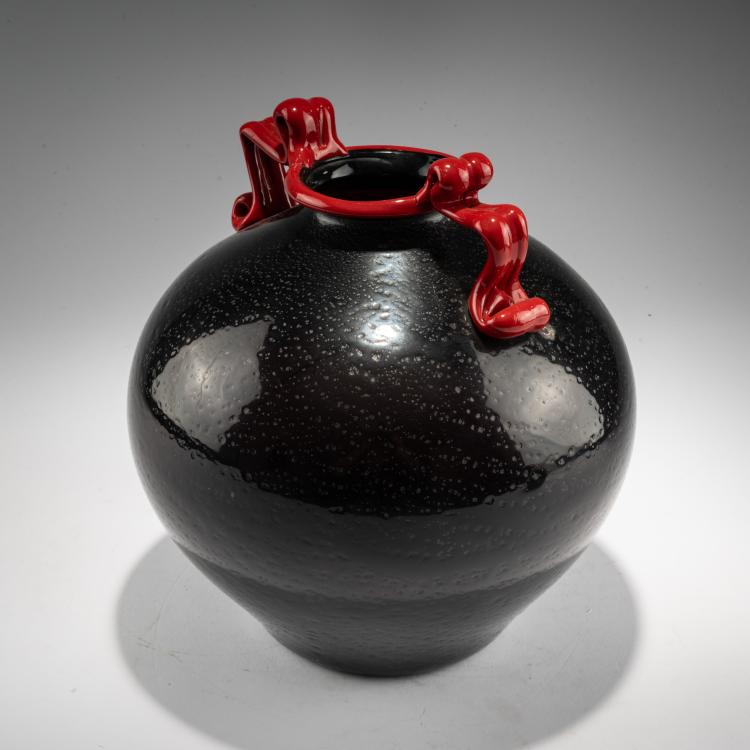 Bild 3 zu Objekt, Vase 'Rosso, nero, argento', um 1932, Nason, Angelo, Murano, 183B 688