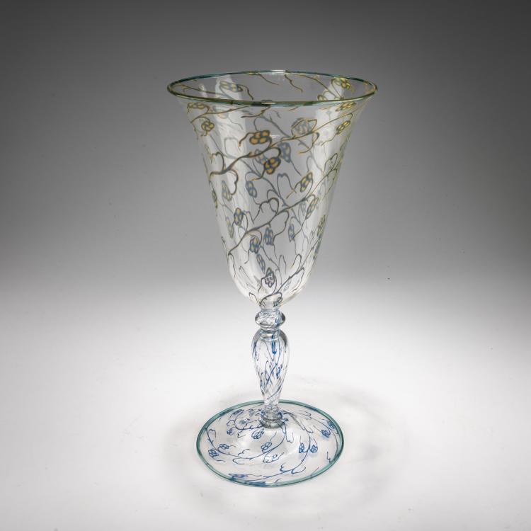 Bild 1 zu Objekt, Pokalvase 'Graal', 1923 (Entwurf), Simon Gate (zugeschrieben),Knut Bergkvist (zugeschrieben), Orrefors Glasbruk, Orrefors, 183A 36